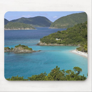 Tapis De Souris Un paysage de Caneel Bay depuis une route à St. Jo