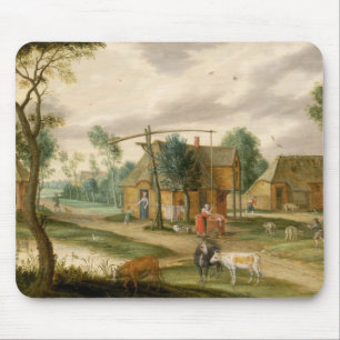 Tapis De Souris Un paysage de village