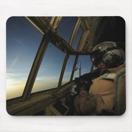 Tapis De Souris Un pilote de C-130 Hercules scanne l'horizon (Devant)