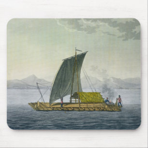 Tapis De Souris Un radeau partant du port de Guayaquil, Equateur,