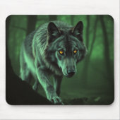 Tapis De Souris Un Regard Hantant D'Un Loup De Nuit (Devant)