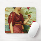 Tapis De Souris Un rose rouge et rouge (Avec souris)