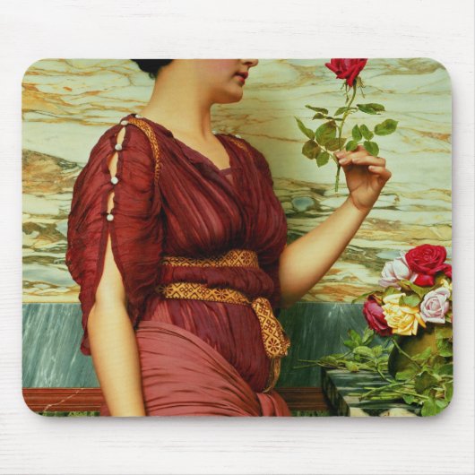 Tapis De Souris Un rose rouge et rouge (Devant)