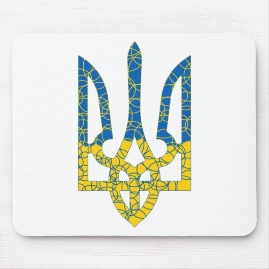 Tapis De Souris Un trident ukrainien texturé drapeau d'Ukraine cou (Devant)