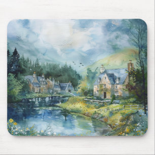Tapis De Souris Un village écossais paisible