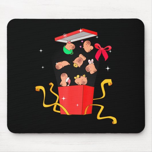 Tapis De Souris Unboxing Blind Box Capybara Pyjama Ugly Christmas  (Devant)