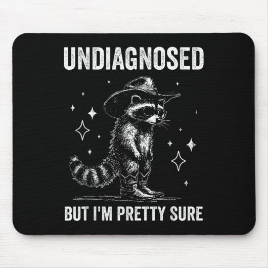 Tapis De Souris Undiagnosed But I'm Pretty Sure Funny Autism Racco (Devant)