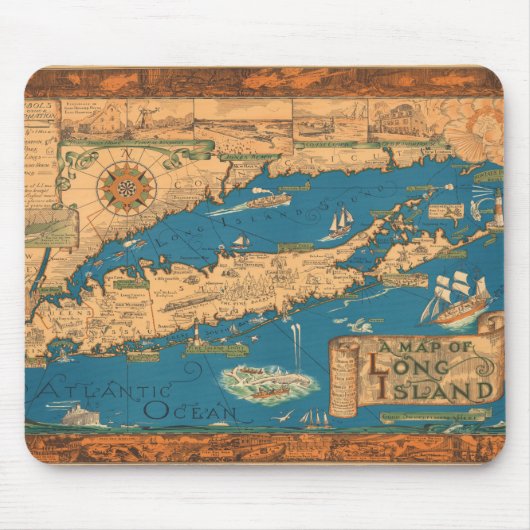 Tapis De Souris Une carte de Long Island. (Devant)