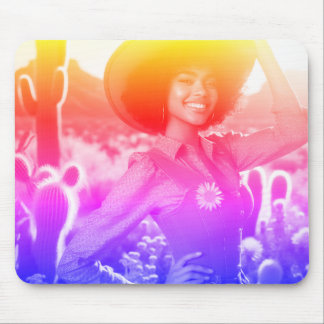 Tapis De Souris Une cowgirl colorée et lumineuse dans son style we