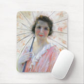 Tapis De Souris Une dame en robe rose avec un parasol (Robert Reid (Avec souris)