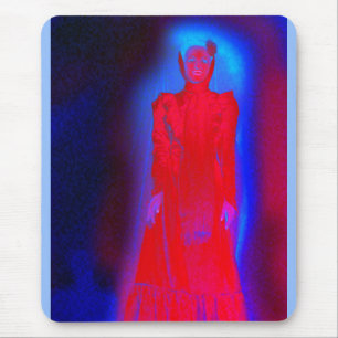 Tapis De Souris Une femme fantôme effrayante dans l'art rouge