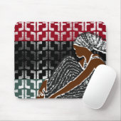 Tapis De Souris Une femme noire africaine avec un foulard (Avec souris)