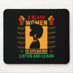 Tapis De Souris Une femme noire parle Écoutez le Mois de l'histoir