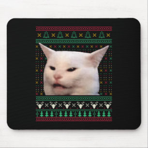 Tapis De Souris Une Femme Qui Crie À Un Chat Douleur Vilaine X-mas