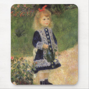 Tapis De Souris Une fille au arrosoir par Pierre Renoir