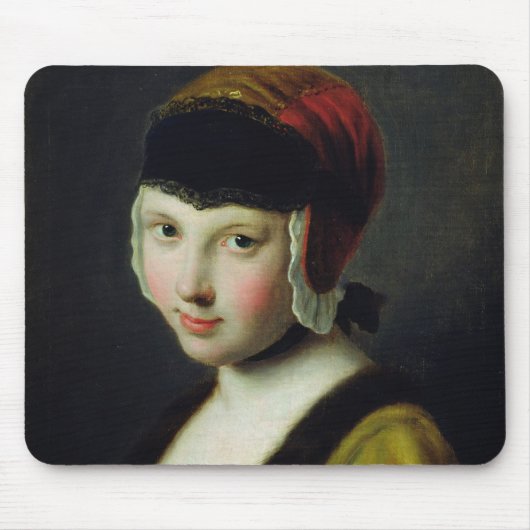 Tapis De Souris Une fille avec un masque noir (Devant)