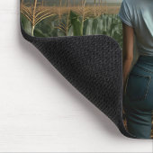 Tapis De Souris Une fille du Midwest regarde une tornade (Coin)