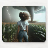 Tapis De Souris Une fille du Midwest regarde une tornade (Devant)
