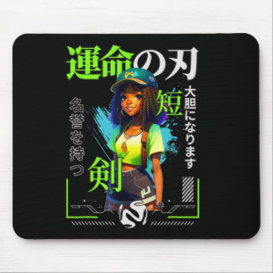 Tapis De Souris Une fille qui aime les amateurs de jeux vidéo Blac