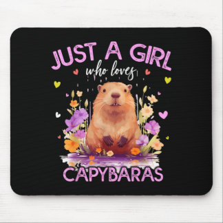 Tapis De Souris Une fille qui aime les capybaras pour les femmes g