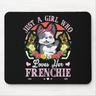 Tapis De Souris Une fille qui aime son Français Bulldog 1