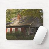 Tapis De Souris Une maison rouge de rondin (Avec souris)