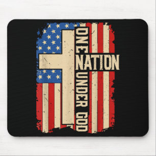 Tapis De Souris Une nation sous Dieu foi chrétienne patriotique am