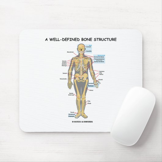 Tapis De Souris Une structure osseuse bien définie (squelette huma (Avec souris)