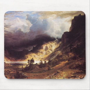 Tapis De Souris Une tempête dans les Roches, Bierstadt Albert