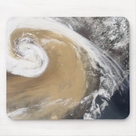 Tapis De Souris Une tempête de poussière asiatique traverse le Pac (Devant)