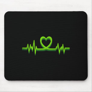 Tapis De Souris Une Tête De Coeur Verte Pour La Sensibilisation À