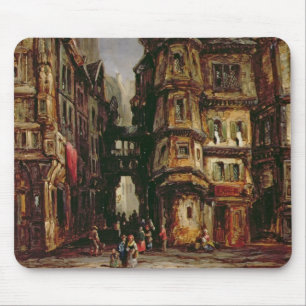 Tapis De Souris Une vue dans le quart juif, Francfort, 1877 (huile