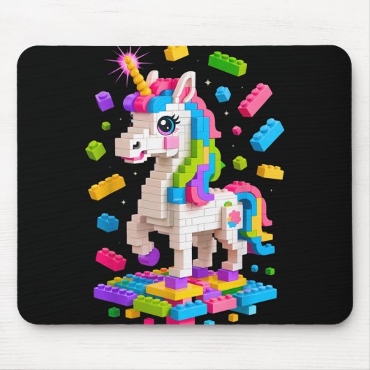 Tapis De Souris Unicorn Lover Master Builder Bloc de briques (Devant)