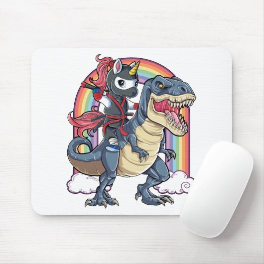 Tapis De Souris Unicorn Ninja équitation Dinosaur (Avec souris)