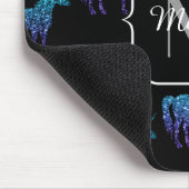 Tapis De Souris Unicorn Sparkles aqua blue ombre motif Monogramme (Coin)