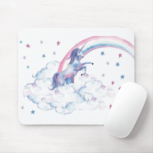 Tapis De Souris Unicorne arc-en-ciel (Avec souris)