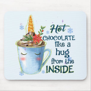 Tapis De Souris Unicorne au chocolat chaud Cosy Unicorn Winter