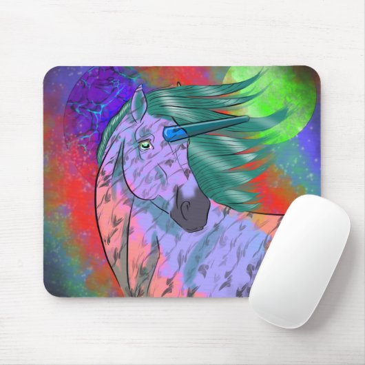 Tapis De Souris Unicorne cosmique 9 (Avec souris)