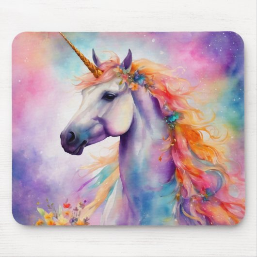Tapis De Souris Unicorne couleur Pastel (Devant)