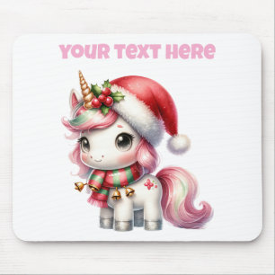 Tapis De Souris Unicorne de Noël personnalisée Mousepad
