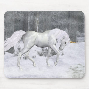 Tapis De Souris Unicorne d'hiver .. imaginaire