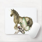 Tapis De Souris Unicorne d'or et mousepad de fée timide (Avec souris)