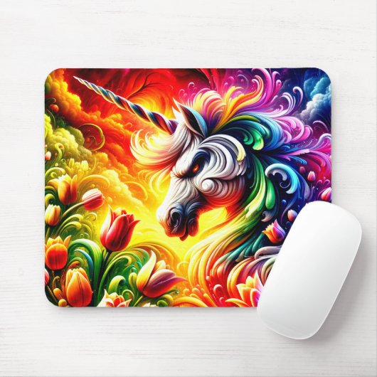 Tapis De Souris Unicorne en colère (Avec souris)