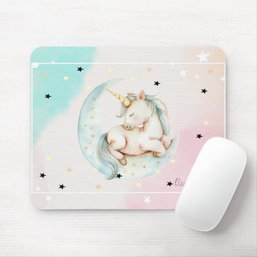 Tapis De Souris Unicorne Magique, Lune, Étoiles (Avec souris)