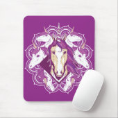 Tapis De Souris Unicorne pourpre Mandala (Avec souris)