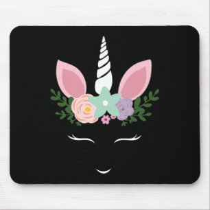 Tapis De Souris Unicorne Visage Eyelashes Halloween Costume Avec F