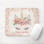 Tapis De Souris Unicorne, Visage Unicorne, personnalisée, girly, f (Avec souris)