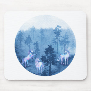 Tapis De Souris Unicornes dans le brouillard