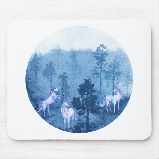 Tapis De Souris Unicornes dans le brouillard (Devant)