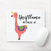Tapis De Souris Unifllama drôle : Unicorne-Flamant rose-llama myth (Avec souris)